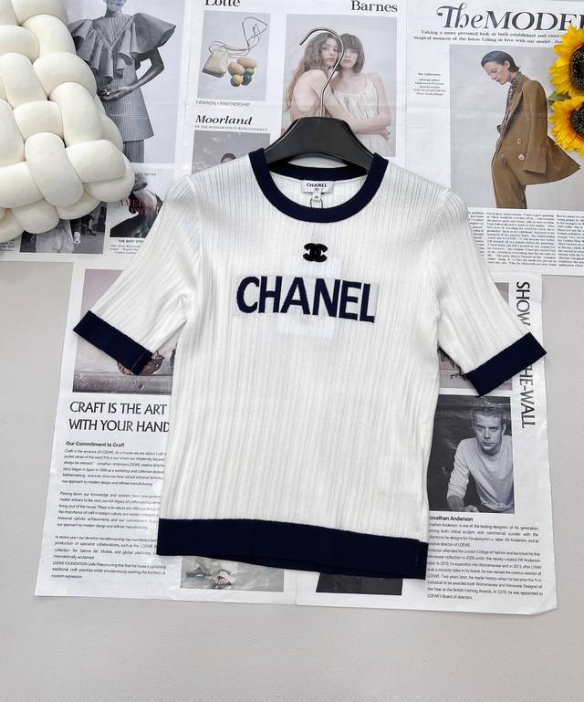 P Blue and white striped logo pocket short-sleeved T , fabric: brushed cotton +