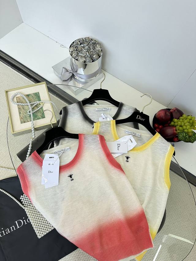 Dio*2025 New arrivals Drawstring letter vest dress Customized Yb imported twill