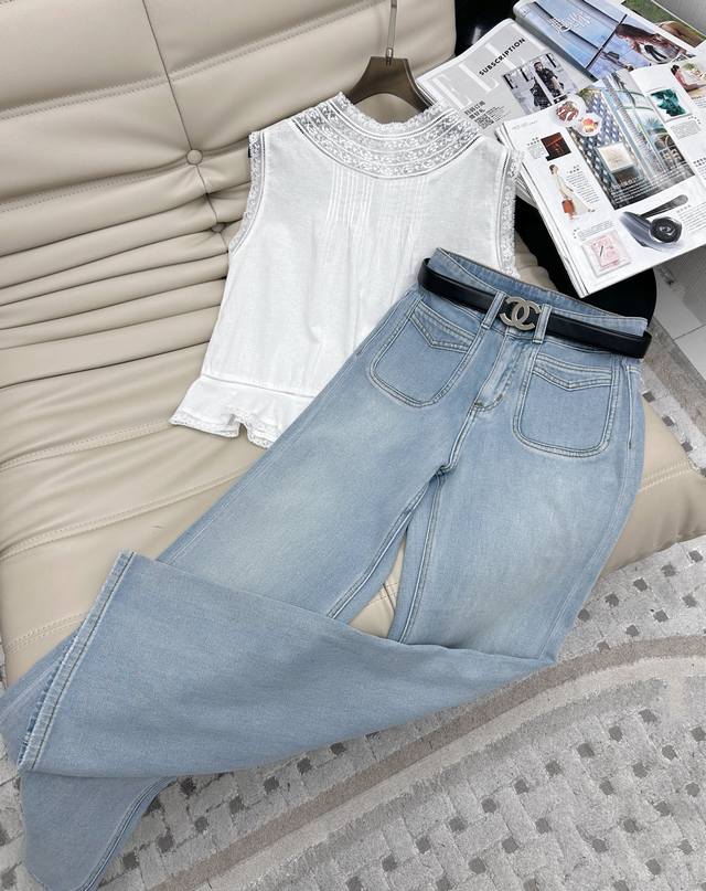 Louis Vuitto* 25Ss new style skirt with denim embroidery decoration on the back