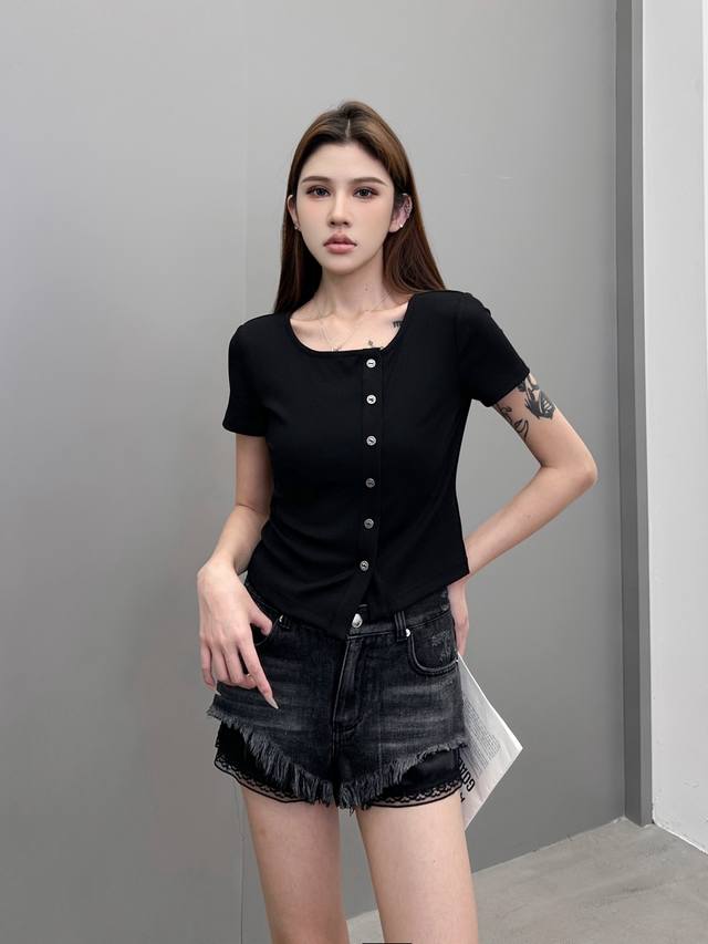 exclusively supplies Loe 25Ss Anagram linen short-sleeved shirt The fabric is ma