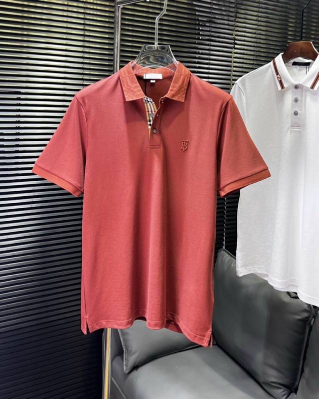 Lp-2025Ss New summer H men's lapel T-shirt The embroidered pattern on the chest