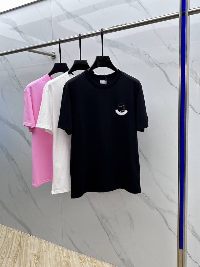 Acne | New short-sleeved T-shirt, contrasting color binding process and imported