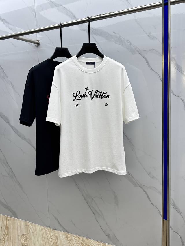 Pp Loew* 25Ss Spring and Summer new embroidered round neck short-sleeved T-shirt