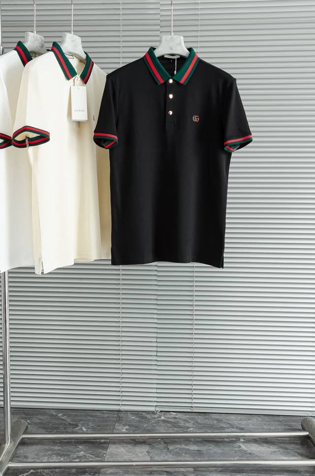Miumiu25Ss new spring and summer college style Polo collar striped sweater | Exc