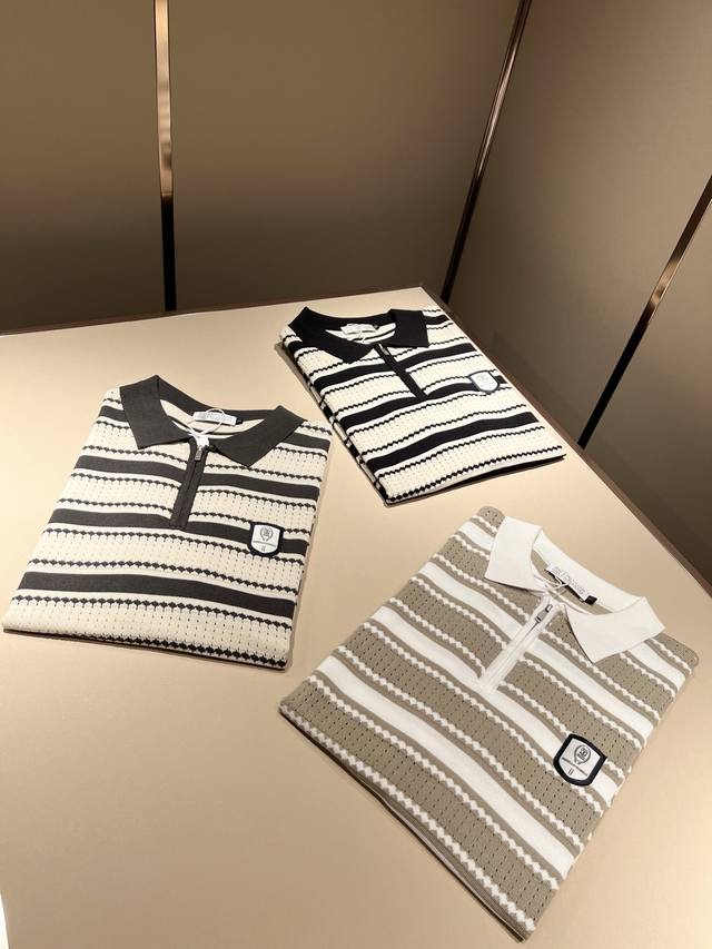Miumi*2025 Spring and Summer latest series! Striped knitted lapel vest! Customiz