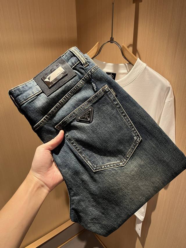 Zimmer Man*2025 new arrivals Heavy embroidered denim shirt and shorts set Custom