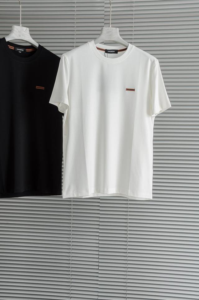 Style No. 20253599 Loew* new logo embroidered lapel short-sleeved striped sweate