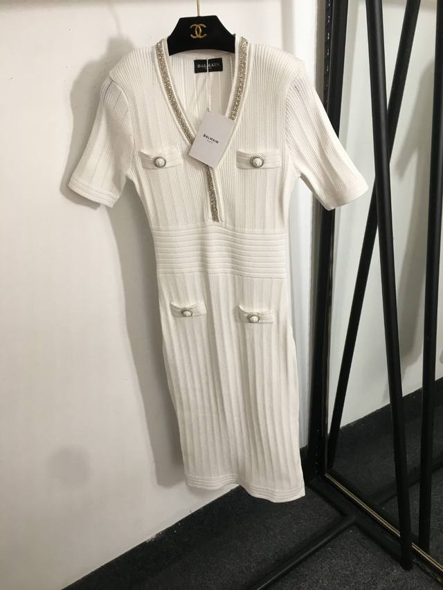 Dio* 25Ss new lapel dress pure cotton diamond jacquard fabric small bee embroide