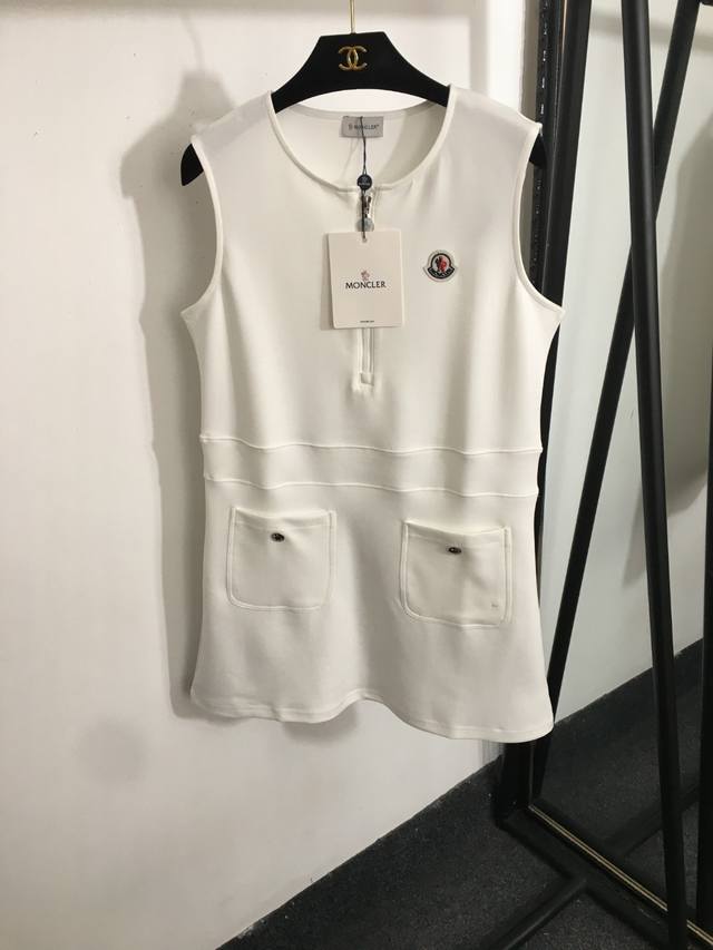 Prad* 25Ss new style stand-up collar sleeveless dress classic triangle logo deco