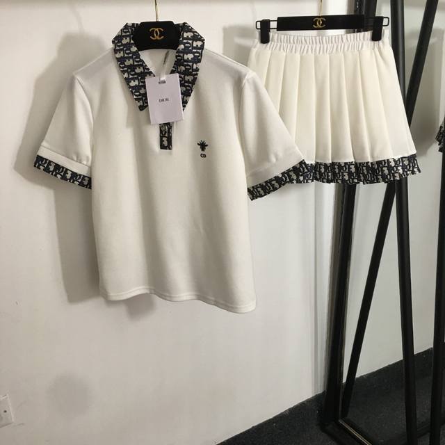Prad* 25Ss new lapel shirt skirt suit striped fabric triangle logo decoration fa