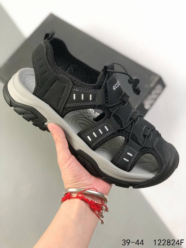 Ecco's new summer beach sandals Outdoor men's leather sandals, wading shoes, off