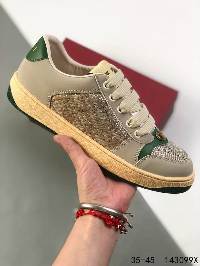 Gucci Distressed Screener Sneaker Gucci Dirty Shoes Series Classic Prototype Ret