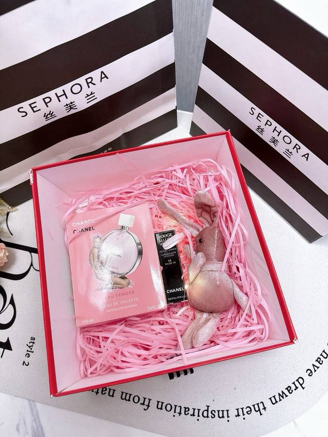 Chanel Valentine's Day Limited Gift Box Chanel Pink Chance Perfume 100Ml Aluminu