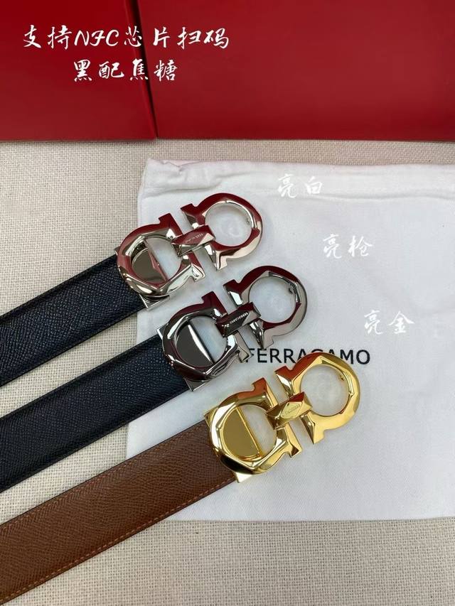 Ferragamo men's belt Top chip version with three colors available, same as the o