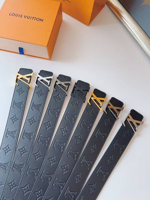 Lv men's presbyopic embossed belt Top version, same as the official website, wid