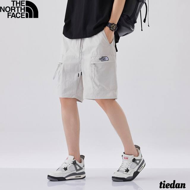 The North Face summer suit, unisex elastic waist new five-color patchwork embroi