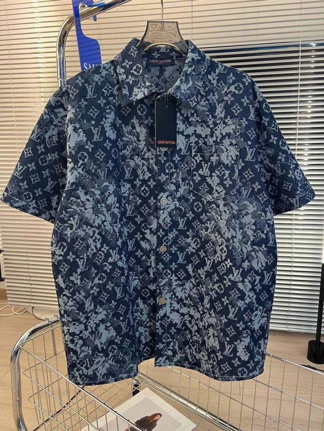 Product name: Lv 23Ss ink-splashed tie-dyed old flower denim jacquard distressed