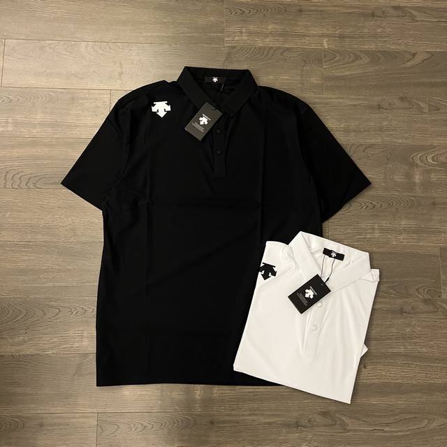 Descente classic shoulder logo print sports casual quick-drying lapel men's Polo