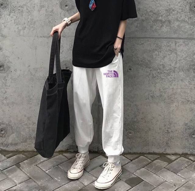 The North Face super versatile purple small label ribbed sports sweatpants in sp