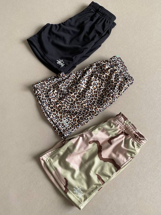 New Stussy Ss25 Ss25 Basic Mesh Short Logo Embroidered Mesh Loose Casual Shorts
