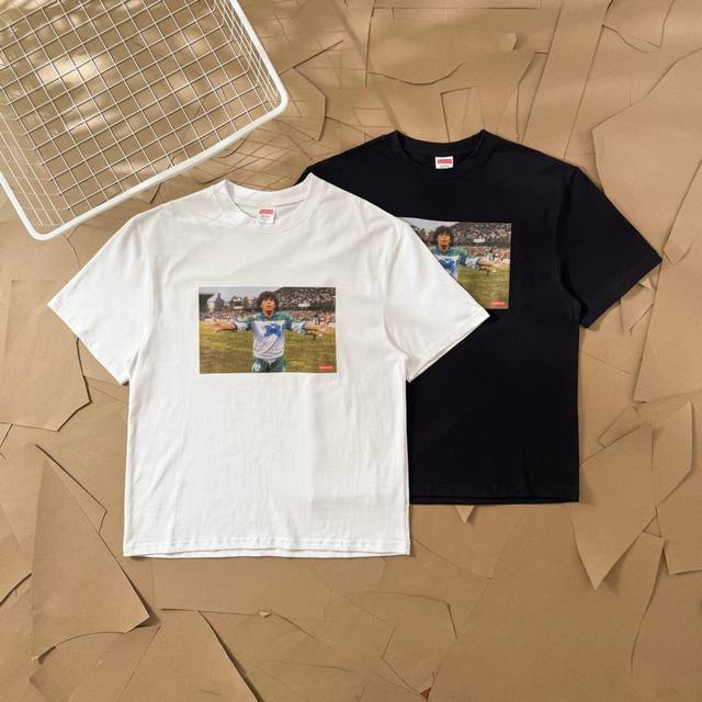 Supreme Maradona Printed Short Sleeve T-shirt 2018 American fashion brand Sup no