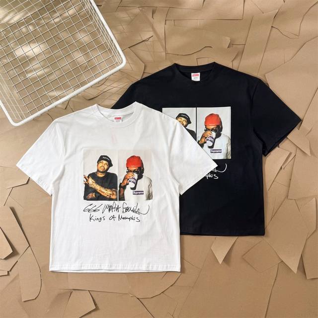 Supreme rapper print round neck short-sleeved T-shirt American fashion brand Sup