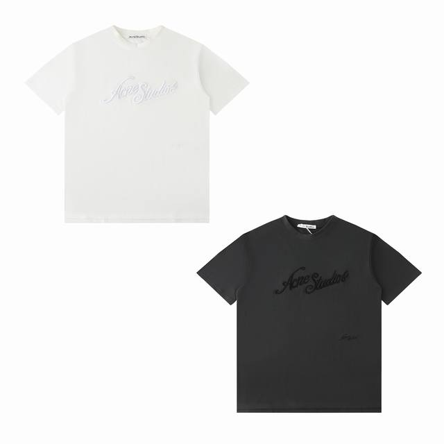 Acne Studios Ac 25Ss 3D embossed embroidered logo solid color loose short-sleeve