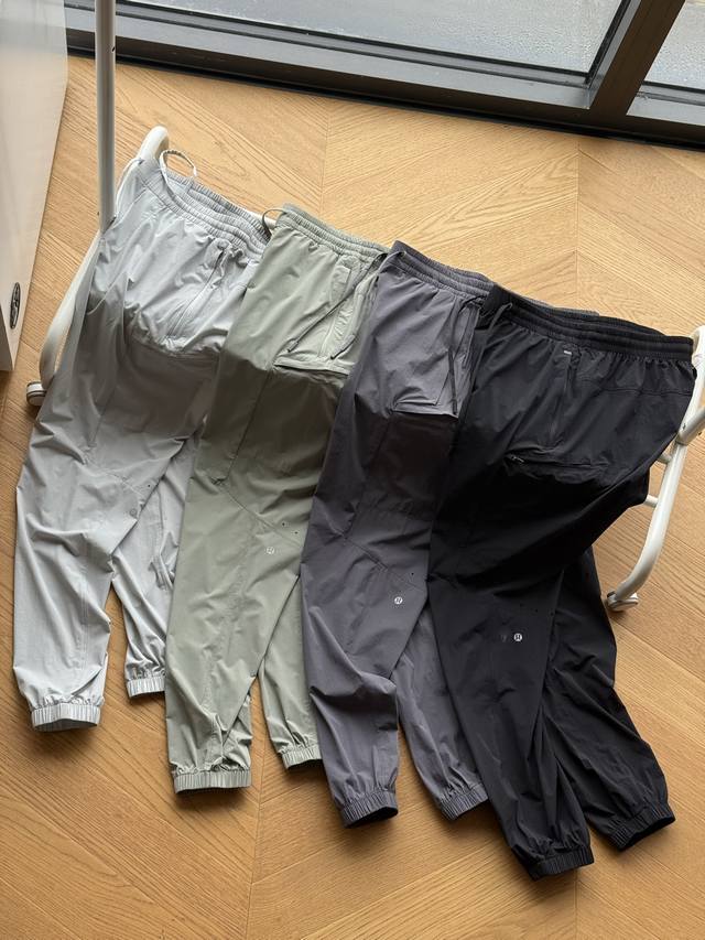 for Lululemon 25Ss ultra-thin breathable outdoor sports cuffed trousers black be