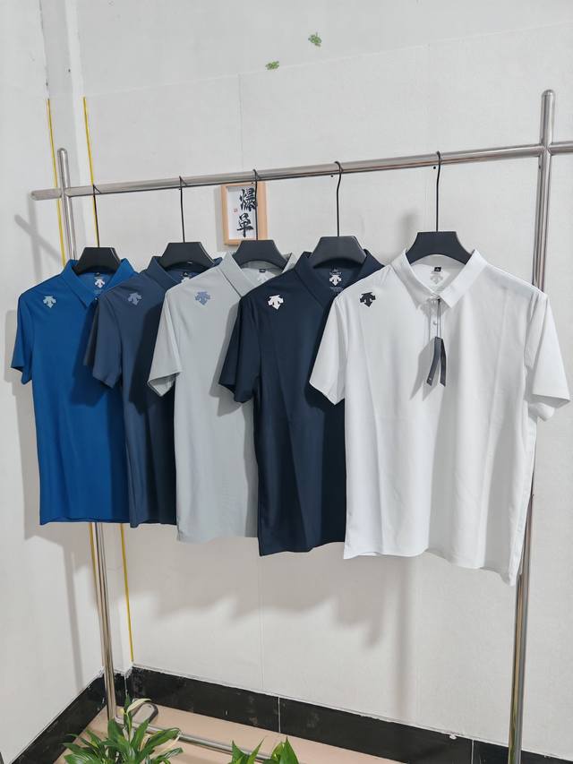 Descente men's exclusive summer Polo shirt, made of ice silk material, quick-dry