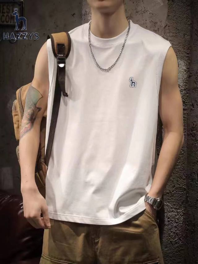 Hazzys pure cotton high count casual vest Customized main label and auxiliary ma