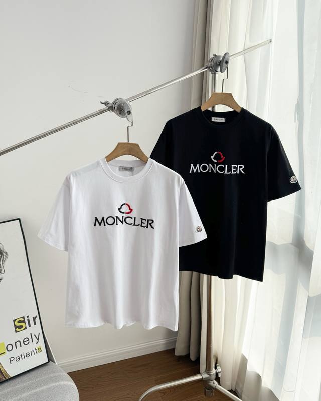 Pure original top original replica - Moncler solid color letter logo print round