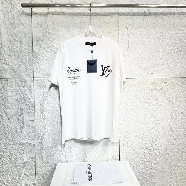Lv Pharrell's new employee letter print short-sleeved T-shirt Luxury high street
