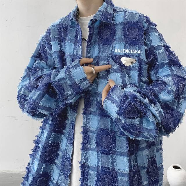 Balenciaga's new tassel plaid long-sleeved shirt is your best choice for both me
