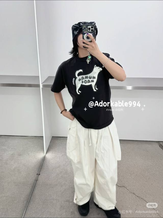Human Made Ss25 Grey and White Puppy Print Couple Short Sleeve T-shirt 3621 Purc