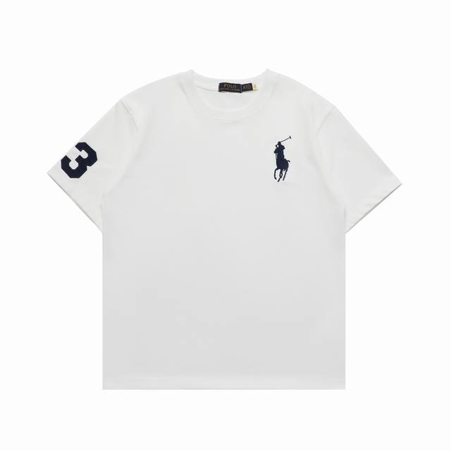 Top replica version Ralph Lauren new Da Ma embroidered round neck short-sleeved