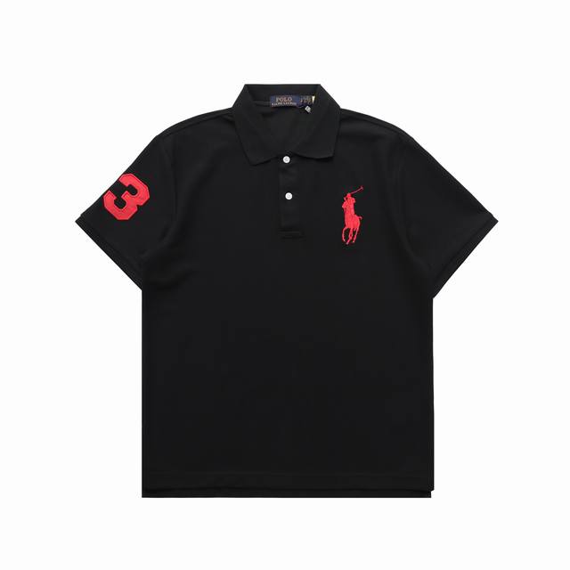 Top replica version Ralph Lauren new Dama embroidered lapel Polo shirt short-sle