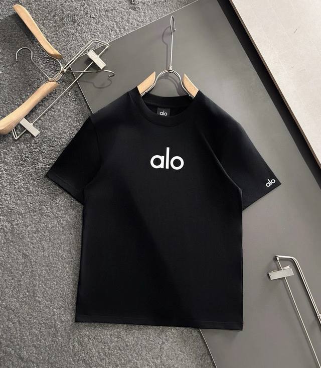 Alo all-match letter T-shirt Color: black, white Size: see Figure 9 Fabric: 100%