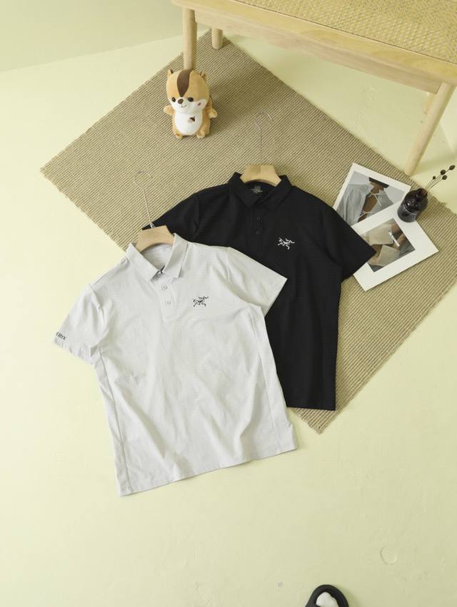 Arcteryx-Arcertyx Men's Short-sleeved Polo Shirt Business Casual Lapel Top This
