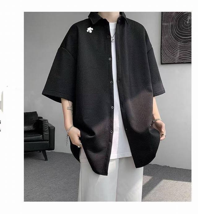 for Descente counter same style literary men's summer Hong Kong style loose larg