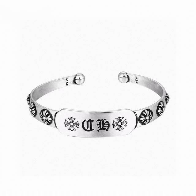 Chrome Hearts open bracelet, Sanskrit cross. Unisex, a must-have for cool. Invin