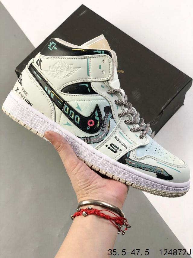 Company-level with half size! Nike Air Jordan 1 Mid "Aj1 Jordan 1 generation mid