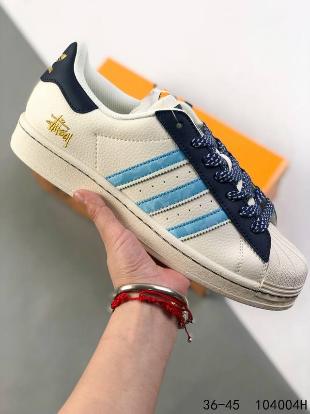 Corporate level with half size! Adidas Superstar joint clover top layer material