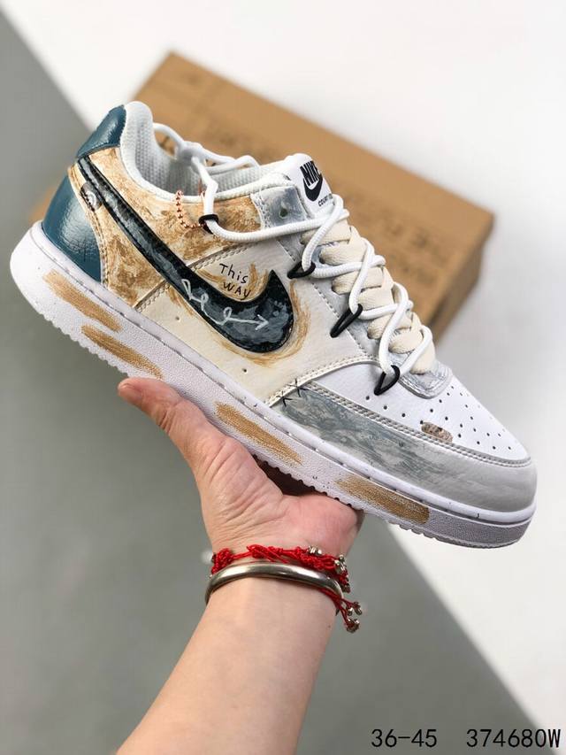 Corporate-level with half size! Nike Court Vision Low is hand-painted to combine