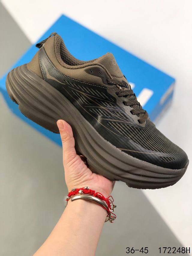 True Label with Half Size! Hoka One One M Bondi 8.0 Low Top Running Shoes The Bo