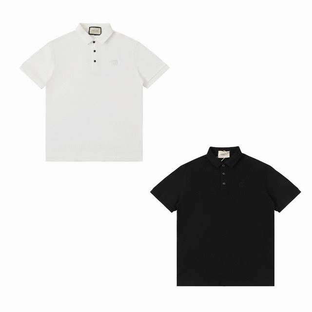 Gucci 24 new three-dimensional small logo embroidered Polo short-sleeved T-shirt
