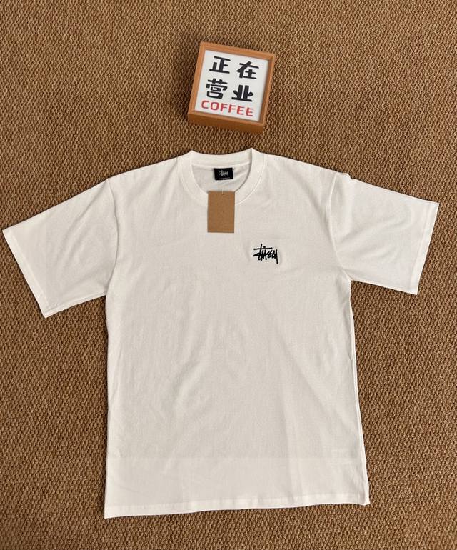 Top embroidery quality Stussy Stussy basic short-sleeved loose men and women cou
