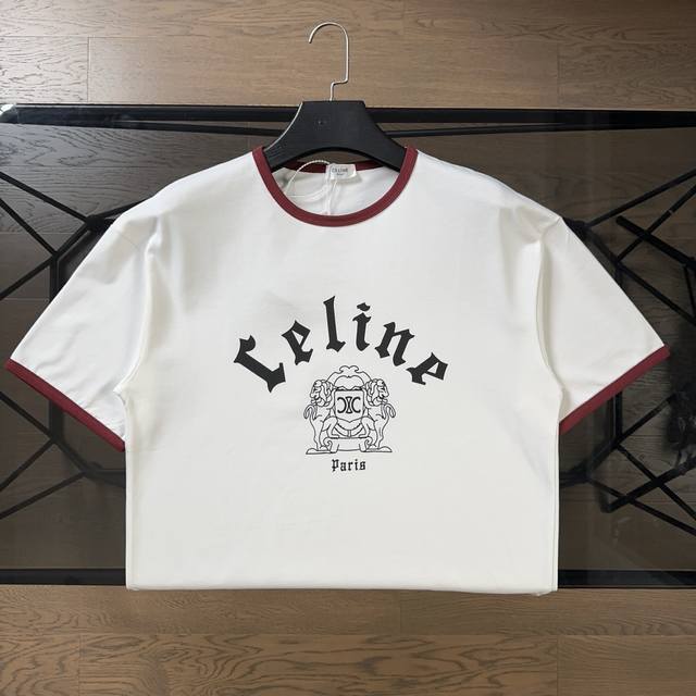 Celine 2025Ss summer new letter embroidered short-sleeved T-shirt Celine's speci