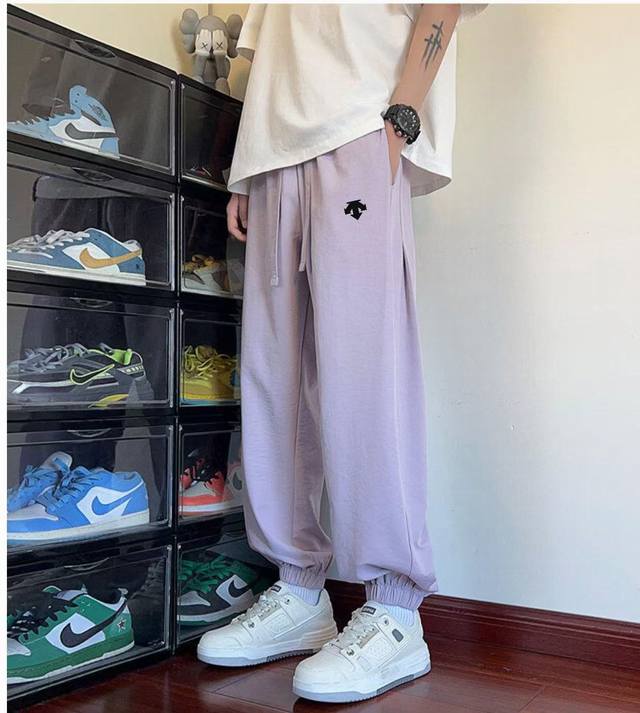 New arrival Descente summer casual ice silk trousers youth ankle sports trousers