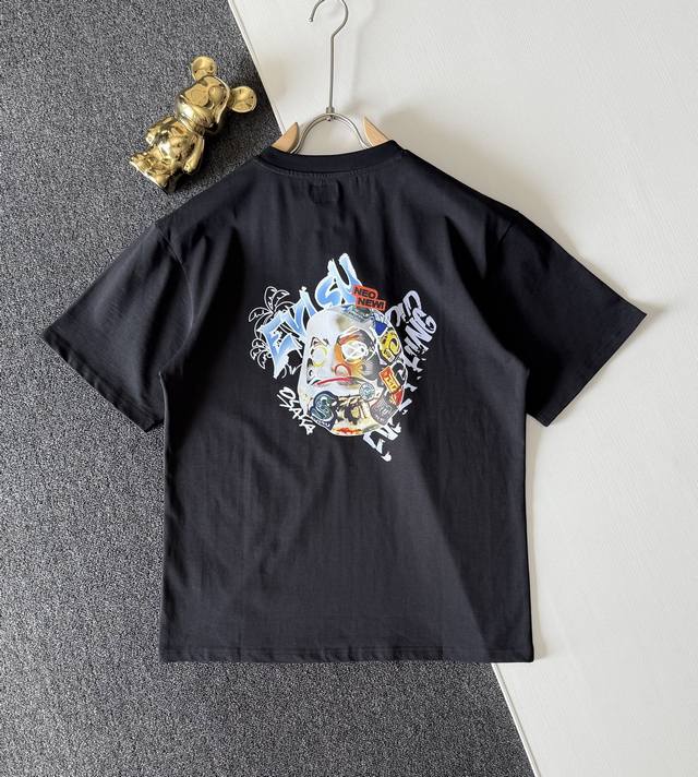 Top version Evisu new Buddha head printed T-shirt! 25Ss new summer product, impo