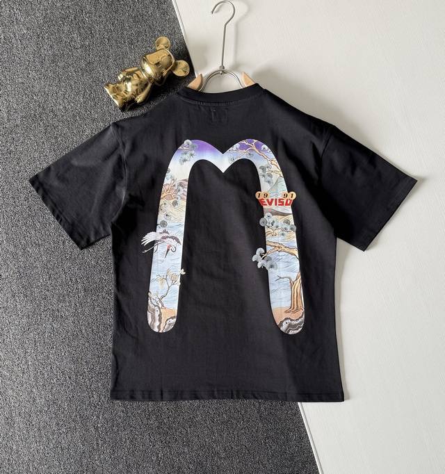Top version Evisu Fushenxianhe big M printed T-shirt! 25Ss new summer product, i